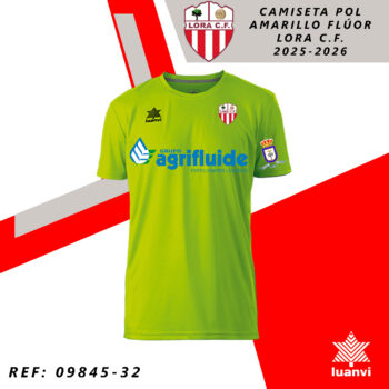 CAMISETA POL AMARILLO FLUOR LORA C.F. 25-26
