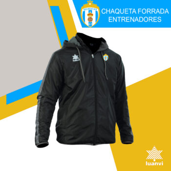 CHAQUETA FORRADA GAMA NEGRA ENTRENADORES RECREATIVO LA LINEA 25-26