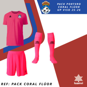 EQUIPACIÓN PORTERO CORAL FLÚOR UP VISO 25-26