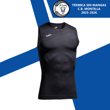 CAMISETA TÉRMICA UNISEX BRAMA SIN MANGAS NEGRA MONTILLA BALONCESTO 25-26